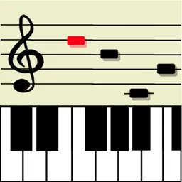 Music notes training for piano logo