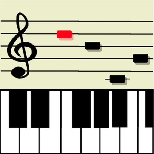 Music notes training for piano logo