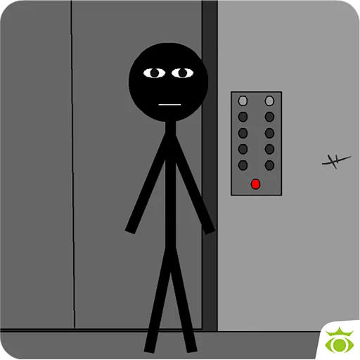 Stickman escape lift logo
