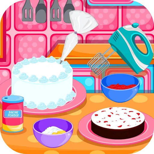 Baking black forest cake games logo