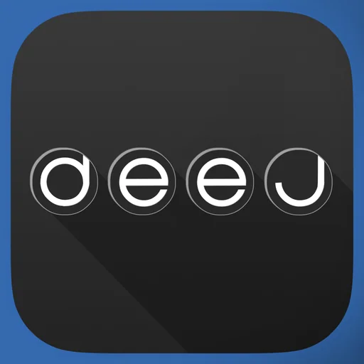 deej - DJ turntable. Mix, record, share your music logo