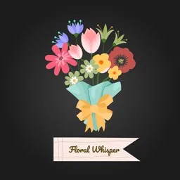 FloralWhisper: Lovely Language logo