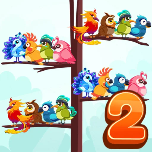 Bird Sort 2 Color Puzzle Game logo