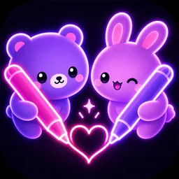 Neon Draw & Draw Together logo