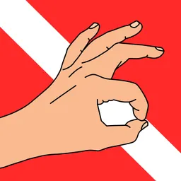 Scuba Diving Hand Signals logo